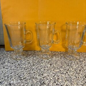 Kamora Coffee Liqueur Footed Glass Drinking Mug 8oz Set Of 3